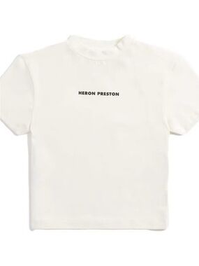 Heron Preston Cream Short-Sleeve Logo Tee